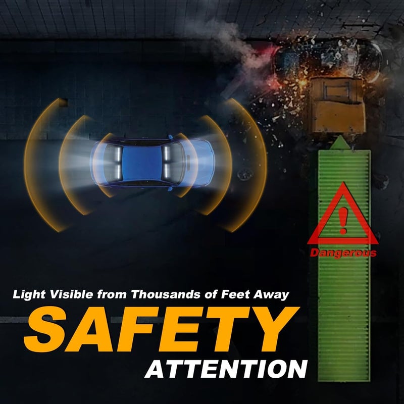 LRTER 2X 17.7 Traffic Advisor Strobe Light Bar Emergency Lights Warning Flashing Safety Responder Front/Rear Window w/Directional for Volunteer Firefighter Vehicles Trucks, White - Image 2
